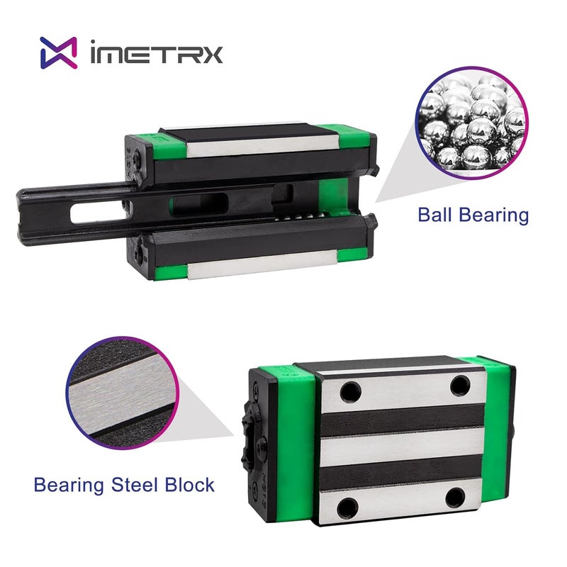 iMetrx HGR20 Linear Guide Rail Kit - 2 Pcs 400mm Rails + 4 Pcs HGH20CA Bearing Blocks High Precision, Anti-Rust for 3D Printers, CNC Routers, Lathes & DIY Automated Machines - Image 4